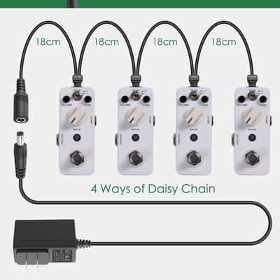 Guitar Pedal Power Supply, 9V, 1A, BOSS PSA Adapter 9V DC Power Supply for Guitar Pedals Keyboard Pedalboard BOSS PSA, 9 Volt 1 Amp DC Power Cord Adapter【Tip Negative】&【4 Way Daisy Chain Pedal Cables】 image 4