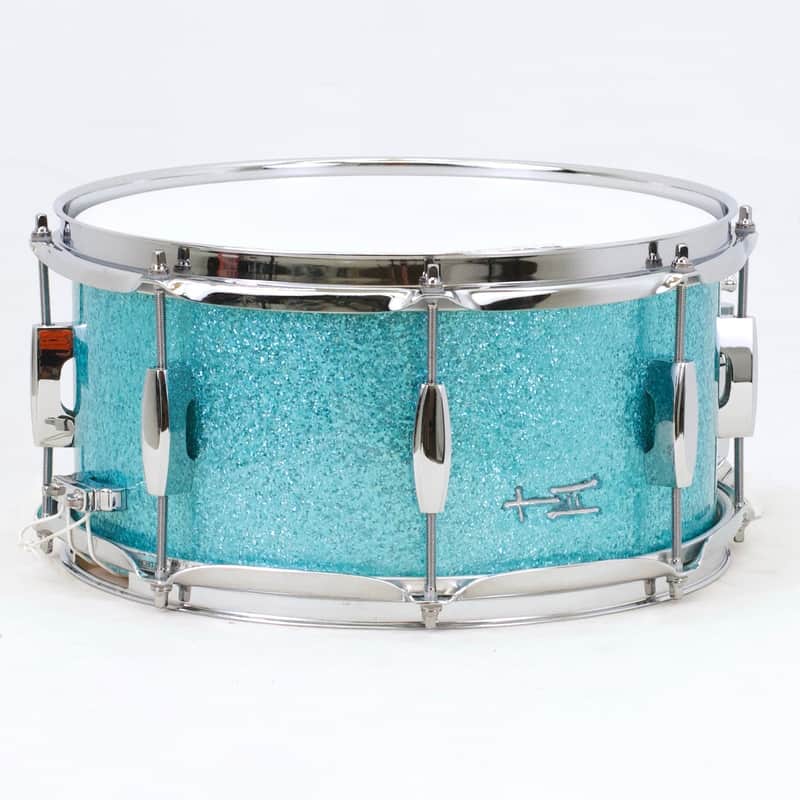TreeHouse Custom Drums 6½x13 8-ply Maple Snare Drum - Turquoise Sparkle image 1