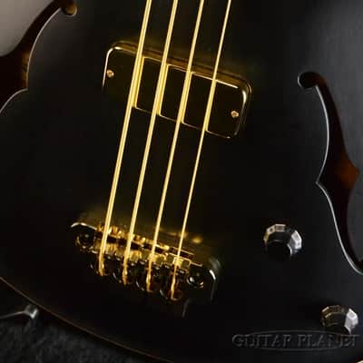 Nik Huber Rietbergen Bass w/Flame Maple Neck,Gold Hardware,Wood Knob -Worn Onyx Black- image 10