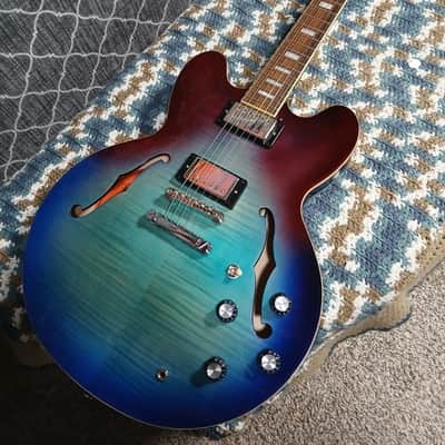 Epiphone ES-335 Figured Block IBG Flametop - Blueberry Burst, Duncan, Faber image 3