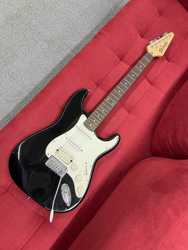 Starcaster by Fender Strat Electric Guitar - Black image 1