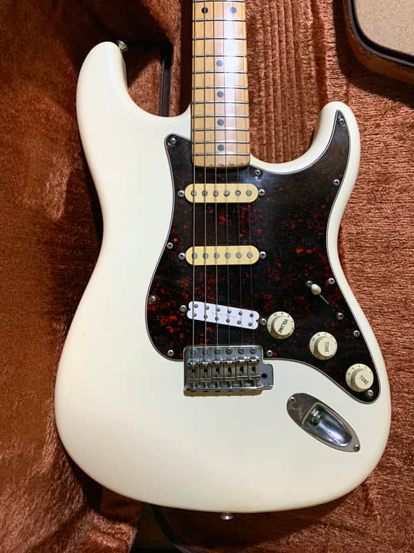 80s Fender Squire Japanese Stratocaster white maple neck image 1