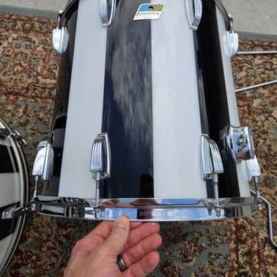 1970s Ludwig Vistalite Pro Beat 6pc Shell Pack 13/14/16/18/24" w/ Matching 5x14" Snare Drum - Pattern (F) Black/White image 18