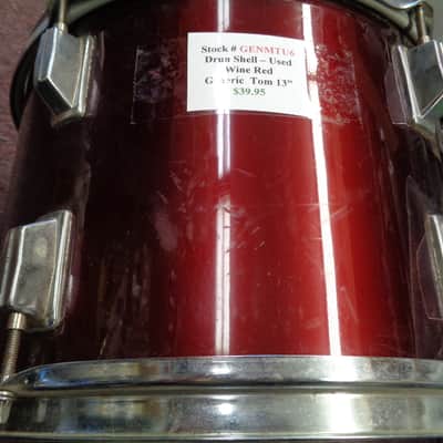 Generic 13" Tom Drum Shell Wine Red image 2