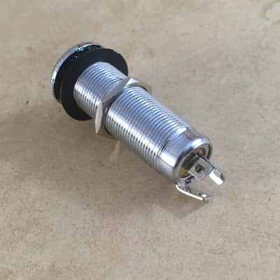 One Plug End Pin Amp Jack Set Acoustic Guitars Electric 1/4" Jack Parts Chrome image 3