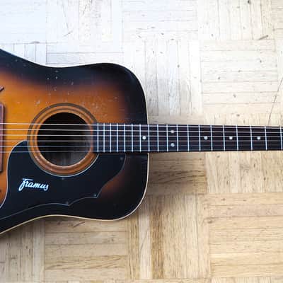Framus 5/196 Texan "Dreadnought" style acoustic guitar - 1969 - tobacco burst image 2