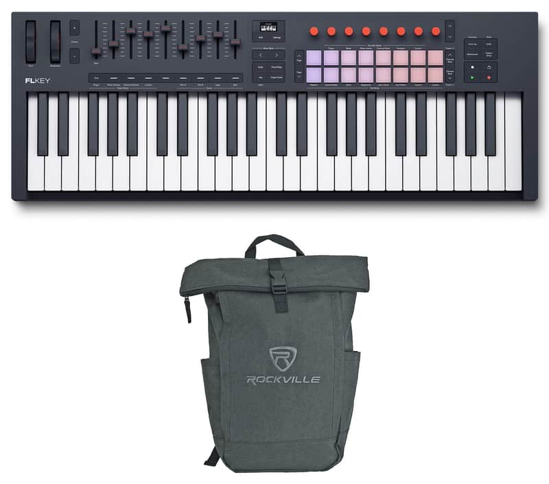 Novation FLkey 2 49 Key MIDI Keyboard Controller for FL Studio+Laptop Backpack image 1