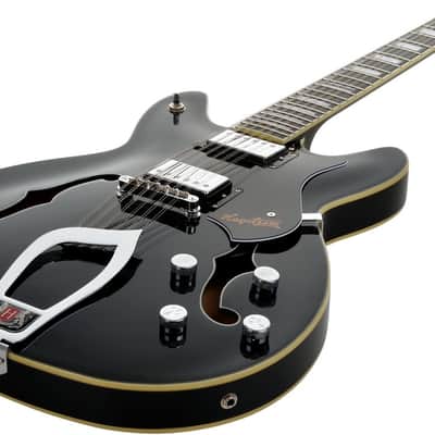 Hagstrom HSVIDLX1209 Electric Guitar, Viking DLX, Black Gloss, 12-string image 3