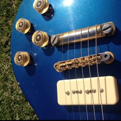 SALE! 1996 Gibson Les Paul GEM Series Sapphire  "1956 Mods" Lindy Fralin P-90s Bumble Bee Caps WOW! image 7