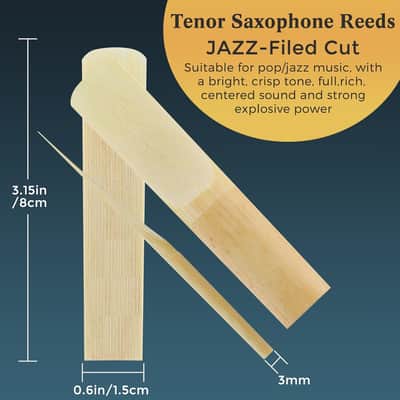 Tenor Saxophone Reeds 3.0 Professional Tenor Sax Reeds for Saxophone Beginner and Saxophonist Strength 3.0-5 Pack image 2