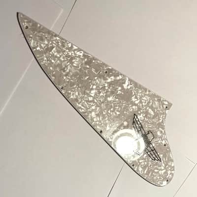 White Pearl 4 Ply Pickguard for Gibson Thunderbird Bass 1963-1966 w/ Decal Made IN USA image 3