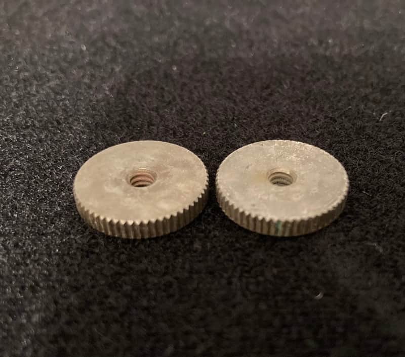 Gibson Gibson Les Paul bridge adjustment thumbwheels 1970's Silver image 1