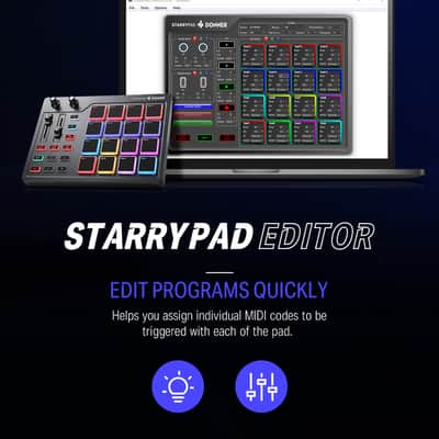 Donner MIDI Pad Beat Maker Machine Professional, Drum Machine with 16 Beat Pads, 2 Assignable Fader & Knobs and Music Production Software image 5