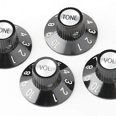 Genuine Fender 72 Telecaster/Tele Custom Volume & Tone Knobs - Set of 4 - Black image 1