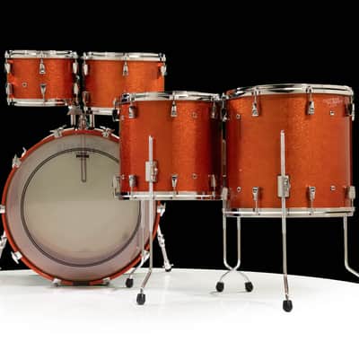 Yamaha Absolute Hybrid Maple 5pc 10/12/14/16/22 Orange Sparkle image 8