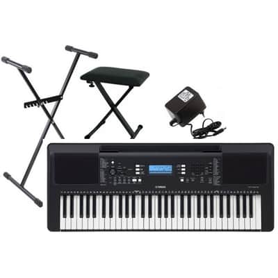 YAMAHA PSR-E383 Portatone Bundle 3 Keyboard inkl. Stativ Keyboardbank Netzteil