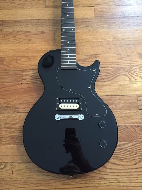 Epiphone Les Paul Junior Gloss Black Zebra Pickup image 1