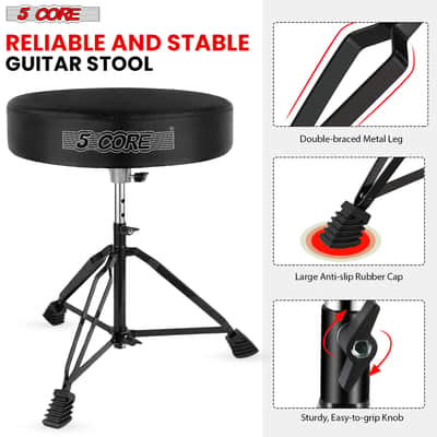 5 Core Drum Throne 3" Padded Drum Seat Height Adjustable Drumming Chair for Practice and Performance image 5
