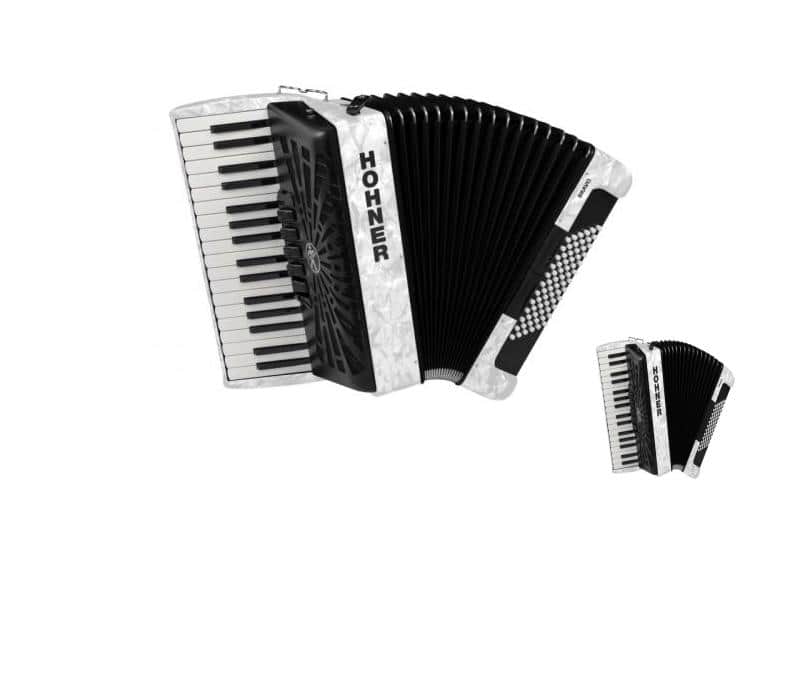 Hohner Bravo III 72 Accordion, pearl white -NEW image 1