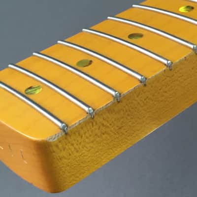Loaded Custom NOS Relic Rock Maple Guitar Neck Strat Amber Nitro CBS Bullet Truss Rod + Gotoh MIJ Tuners image 17