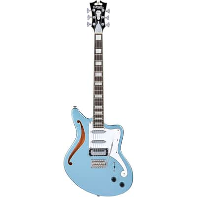 D'Angelico Premier Series Bedford SH Limited-Edition Electric Guitar with Tremolo Regular Ice Blue Metallic image 3