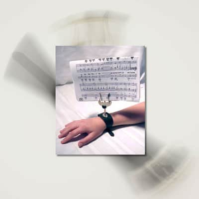 The AP&M Original Genuine Leather Wrist Strap-On Flutist Nickel Plated Lyre Folio-Clip for Marching Music Performance image 3