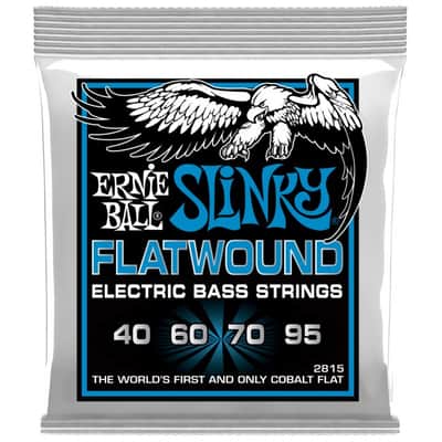 ERNIE BALL 2815 Slinky Flatwound Bass 40-95 Kobalt. Saiten für 4-String E-Bass image 1