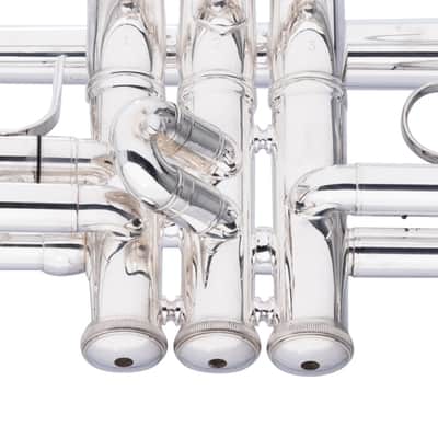 Levante Professional Bb Trumpet W Case Silver Plated W Monel Pistons LV-TR6301 2 Year Warranty image 6