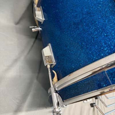 Vintage Apollo 1960s-1970s Drum Kit 5pc Set Import Blue Sparkle Toms Snare Kick image 11