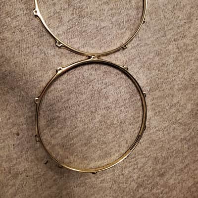14" Triple Flange Snare Hoops 10 Lug and Tube Lugs Gold
