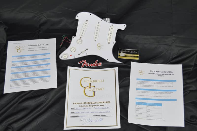 "WHITE KNIGHT" Fender Classic 50's Loaded Stratocaster Pickguard Hot Wired Dual Vintage Booster and Dual Cap image 1