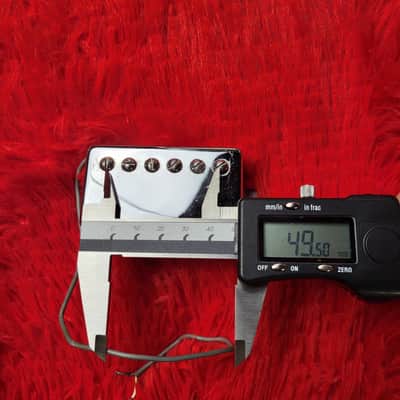 Unknown Brand Pair of Chrome Covered "Faux Buckers" Humbuckers - Possibly 1970's - 2000's - 2.98K and 3.06K - Ceramic Magnet - 49.5mm Pole Spacing - Possibly From Japan MIJ image 22