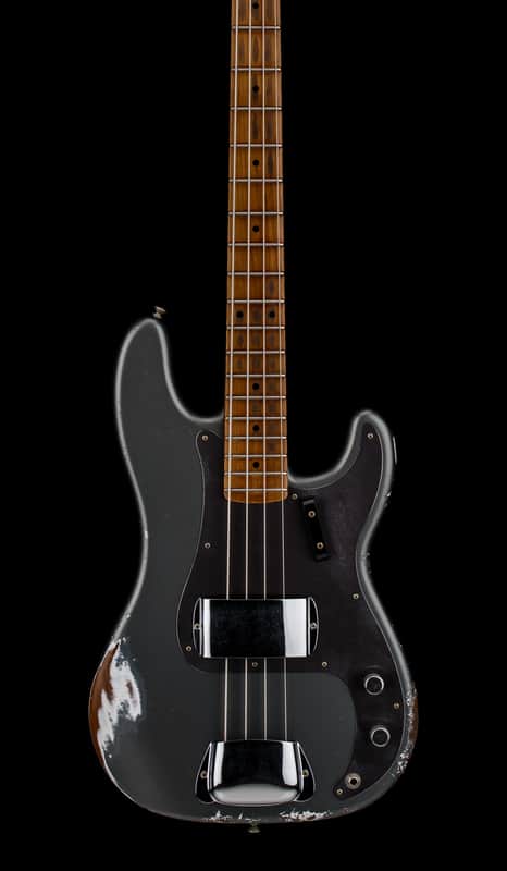 Fender Custom Shop Empire 58 Precision Bass Heavy Relic - Faded Aged Charcoal Frost Metallic #91085 image 1