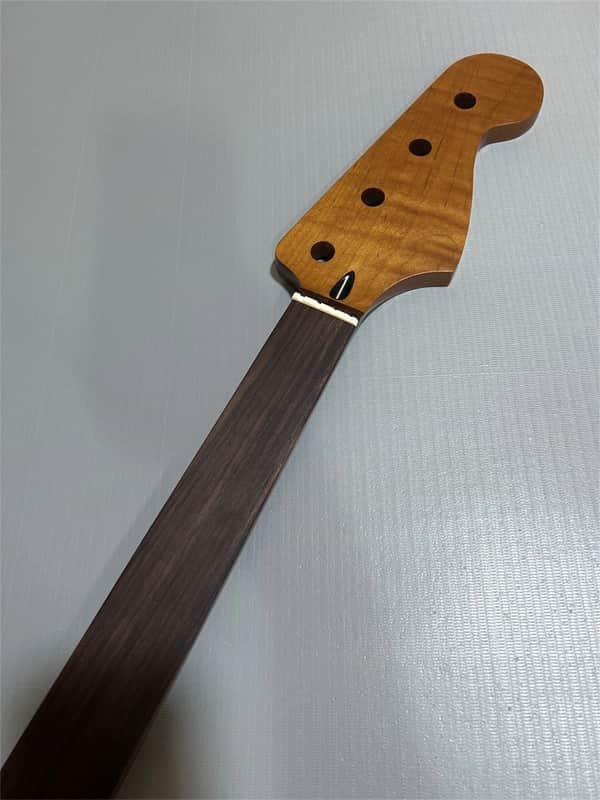 20fret 30inch Rosewood Short Scale Fretless Roasted Flame Maple Bass guitar neck image 1