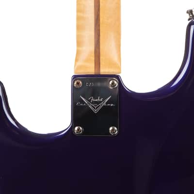 2005 Fender Custom Shop Custom Classic Player V Neck Stratocaster Electric Guitar, Midnight Blue, CZ5XXXX image 13