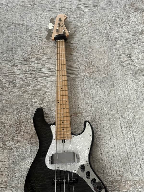 Bacchus 5 string bass guitar HJB5-Modern/QMT 2015 black | Reverb
