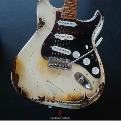 Fender Stratocaster Snowberry White Heavy Aged Relic by East Gloves Customs image 1
