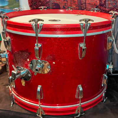 Ludwig  Super Classic Red Sparkle Bass Drum 22x14 60s image 10