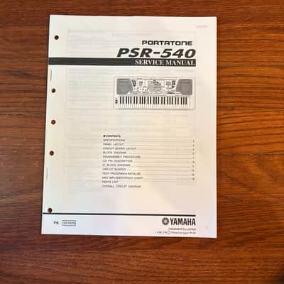 Yamaha Portatone PSR-540 Service Manual with Diagrams