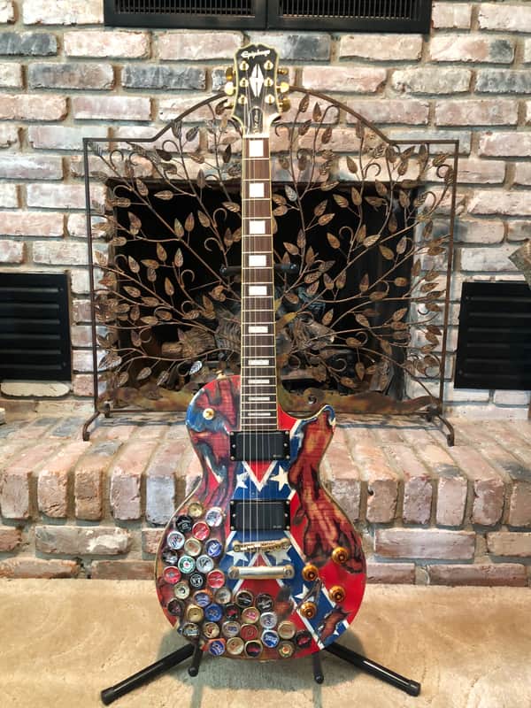 Epiphone Les paul custom 2005 - Custom Zakk Wylde Rebel Copy | Reverb