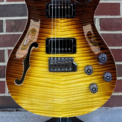 PRS Private Stock McCarty 594 Semi-Hollow Tremolo, Sandstorm Dragon's Breath, East Coast Wide Flame Maple Top, Black Limba Body, Curly Maple Neck, Brazilian Rosewood Fretboard image 2