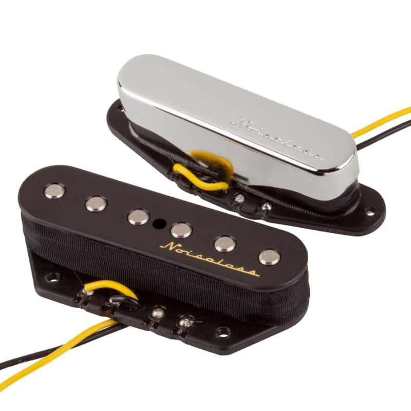 Fender Vintage Noiseless Telecaster Pickups, Set of 2, Nickel and Black image 1