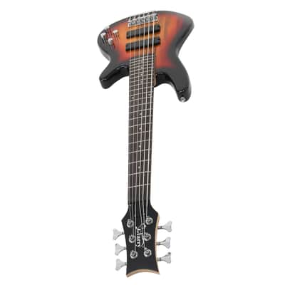Glarry Full Size GIB 6 String H-H Pickup Electric Bass Guitar Bag Strap Pick Connector Wrench Tool 2020s - Sunset Color image 10