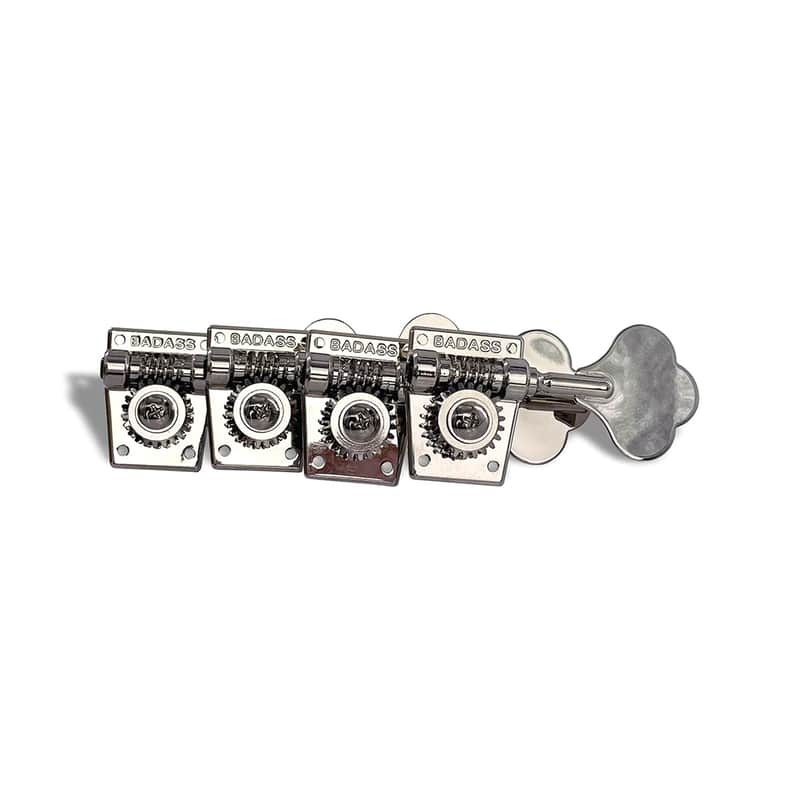 Leo Quan Badass OGT Bass Keys Open Gear Small Post 4-in-Line Set Nickel image 1