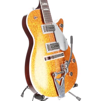 Gretsch G6129T-89 Vintage Select '89 Sparkle Jet with Bigsby, Gold Sparkle, Pro Setup (H1) (92904) image 3