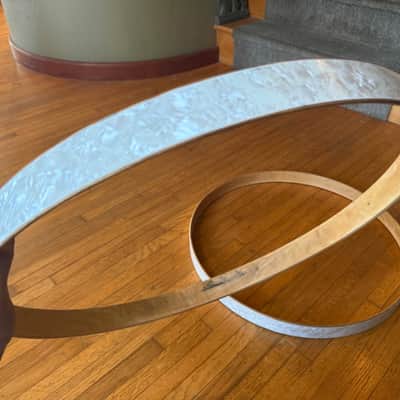 DW Collectors 22" WMP White Marine Pearl Bass Drum Hoop Pair Hoops image 7