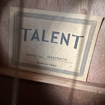 Talent by Gibson MA41NACH 2010s - Natural Dreadnought Acoustic Guitar image 13