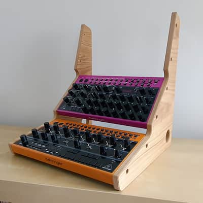 Behringer Crave, Edge & Spice - Oak Veneer Triple Stand from Synths And Wood image 2