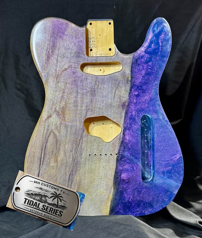 MH Customs Tidal Series "MIDNIGHT CURRENT" T-Style Guitar Body 2026 - Nitrocellulose Gloss image 1