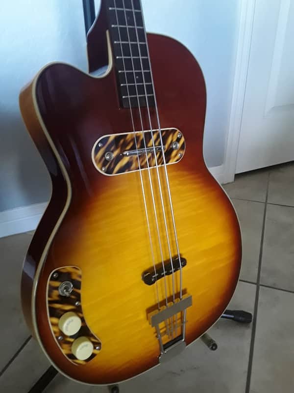 Left handed, Kay Pro Bass K162VHS 2019 - Honey Burst image 1